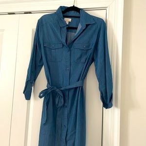 Brand new with tags. Loft shirt dress in denim color.